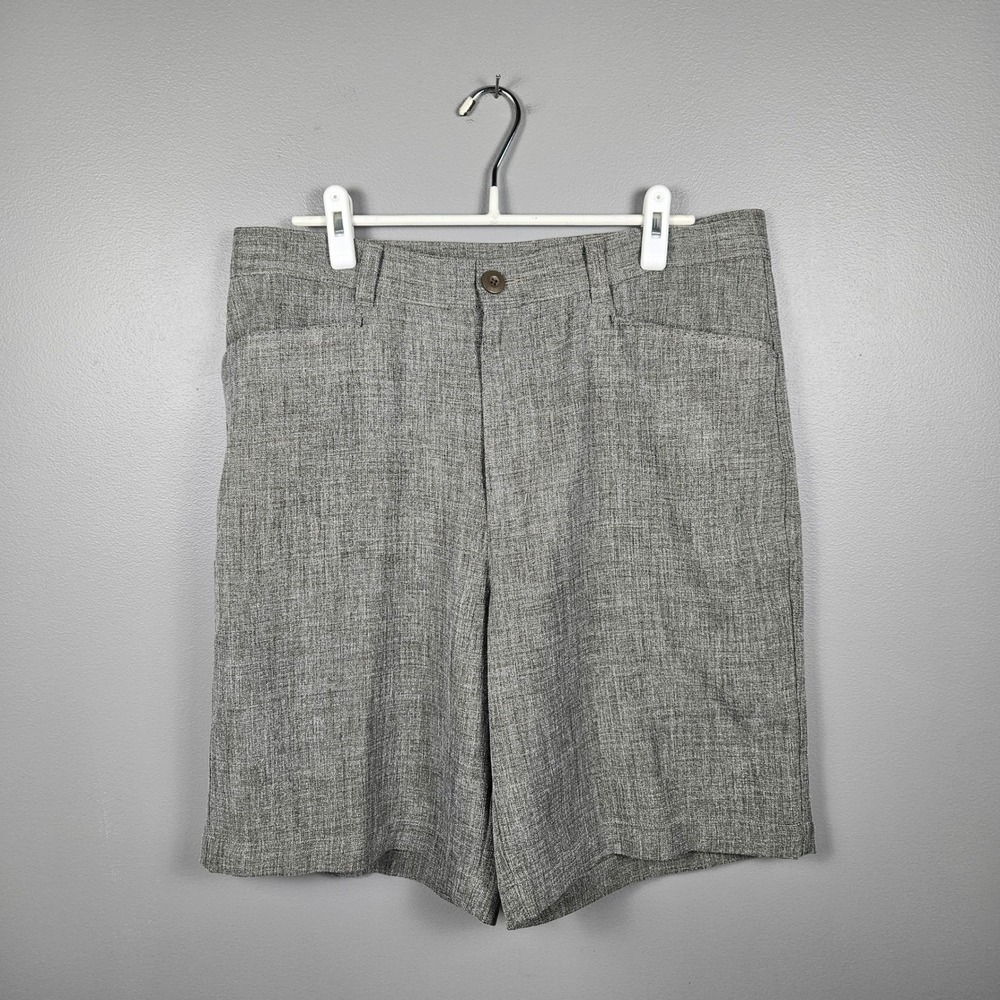 Patagonia Mens 35 Gray Flat Front Chino Shorts Casual Outdoor Hiking Travel‎